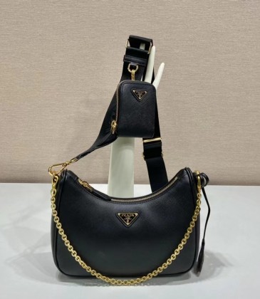 Prada AAA+ Shoulder Bag for Women Black Gold #A36172