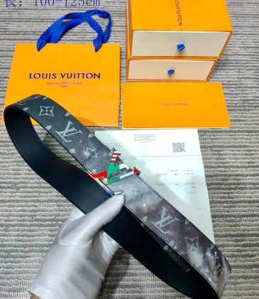 Men's Louis Vuitton AAA+ reversible Leather Belts W4cm #9129984