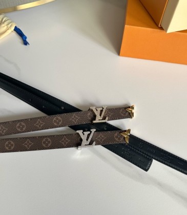 Women's Louis Vuitton AAA+ Leather Belts 2cm #A33432