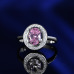 Popular fashion simple white gold heart-shaped pink opal ring #999914512