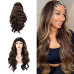wig female ice silk hair with hair scarf wig body big wave long curl wig chemical fiber hair set (240g, 22in) #999909686