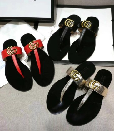 Women's Brand G leather Slippers gucci flip flops #9120220