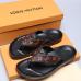 Men Louis Vuitton Slippers Casual Leather flip-flops Double leather high quality outsole wear resistant #9874785