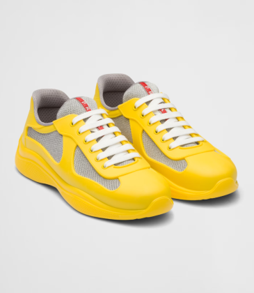 Prada America's Cup Soft rubber and bike fabric sneakers Yellow #A27484