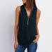 Solid color zipper half-open collar 2021 hot sale women's T-shirt Sleeveless (17 colors) S-5XL-$9.9 #99904357