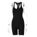 Women's spring and summer 2021 new knitted solid color high waist tight sports Yoga one-piece pants Dresses #999902420